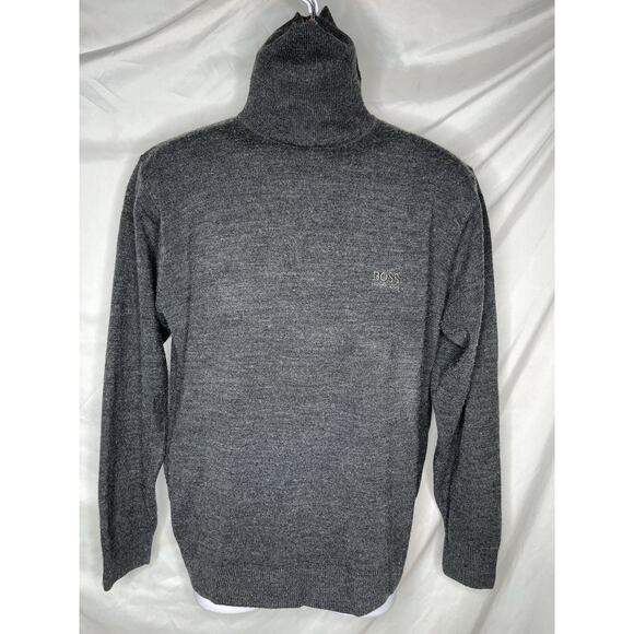 Hugo Boss Cashmere Turtleneck Sweater Dark Grey Size Medium - Large Mens - Picture 1 of 6